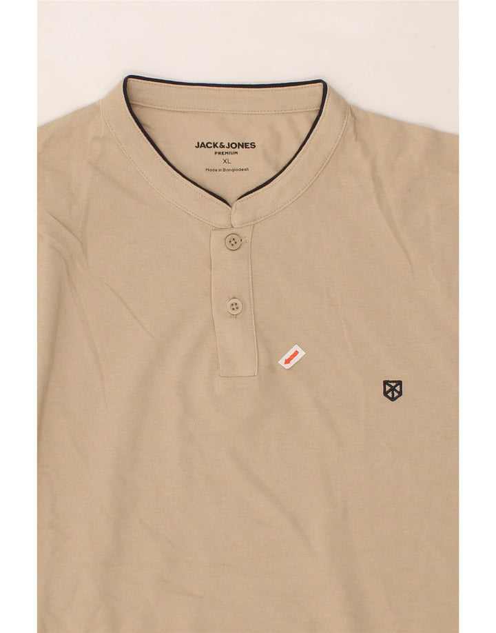 JACK & JONES Mens T-Shirt Top XL Beige Cotton Vintage Jack & Jones and Second-Hand Jack & Jones from Messina Hembry 