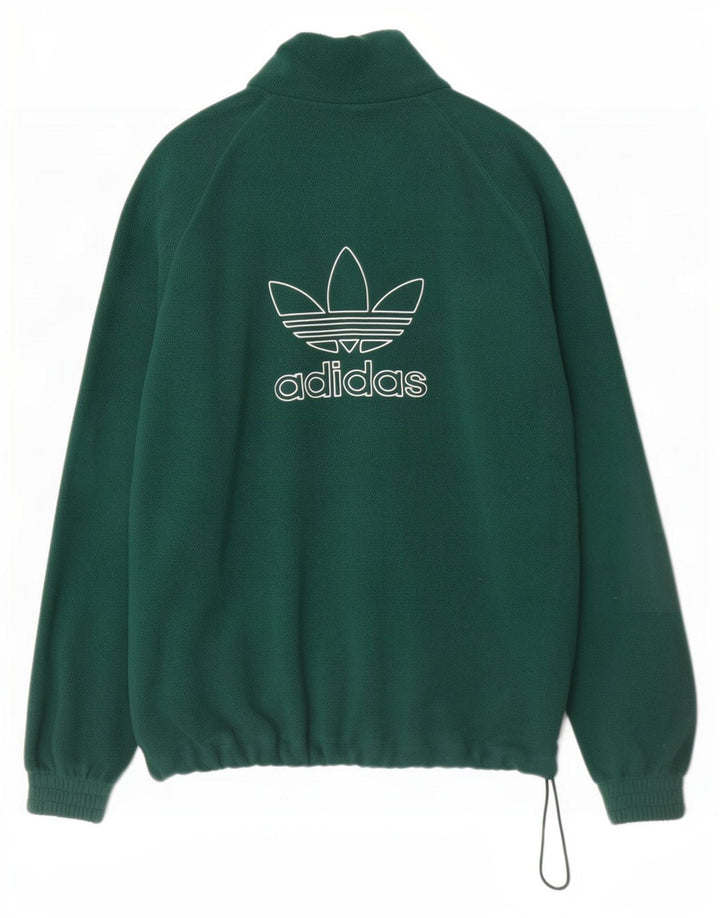 Adidas Mens Graphic Fleece Jumper Small Green Polyester