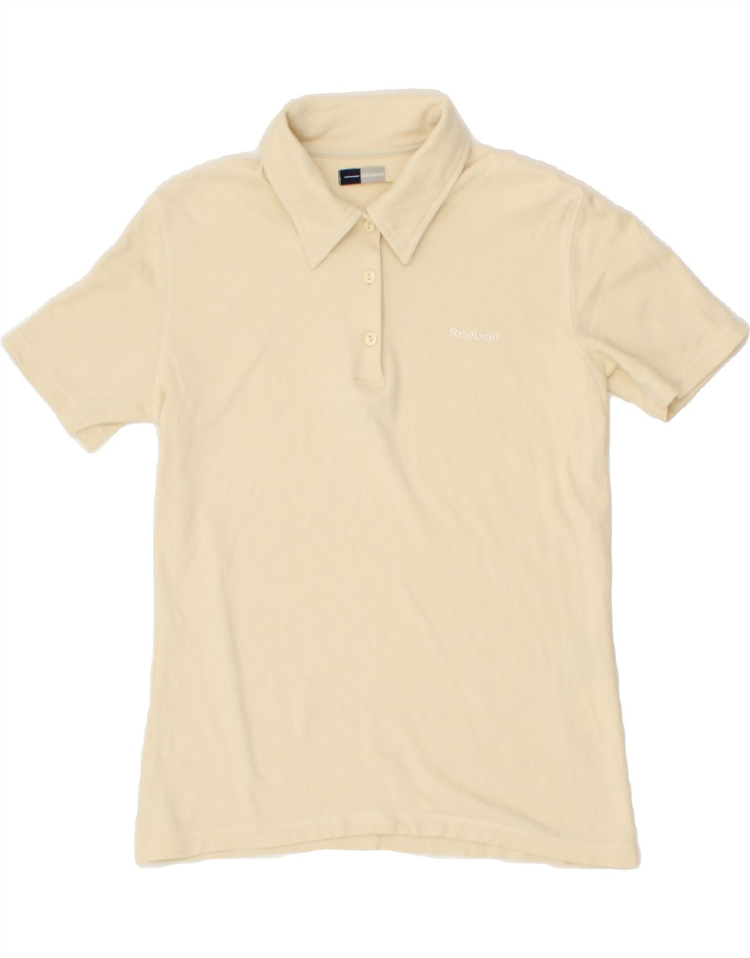 REEBOK Womens Polo Shirt UK 10 Small Beige Cotton Vintage Reebok and Second-Hand Reebok from Messina Hembry 