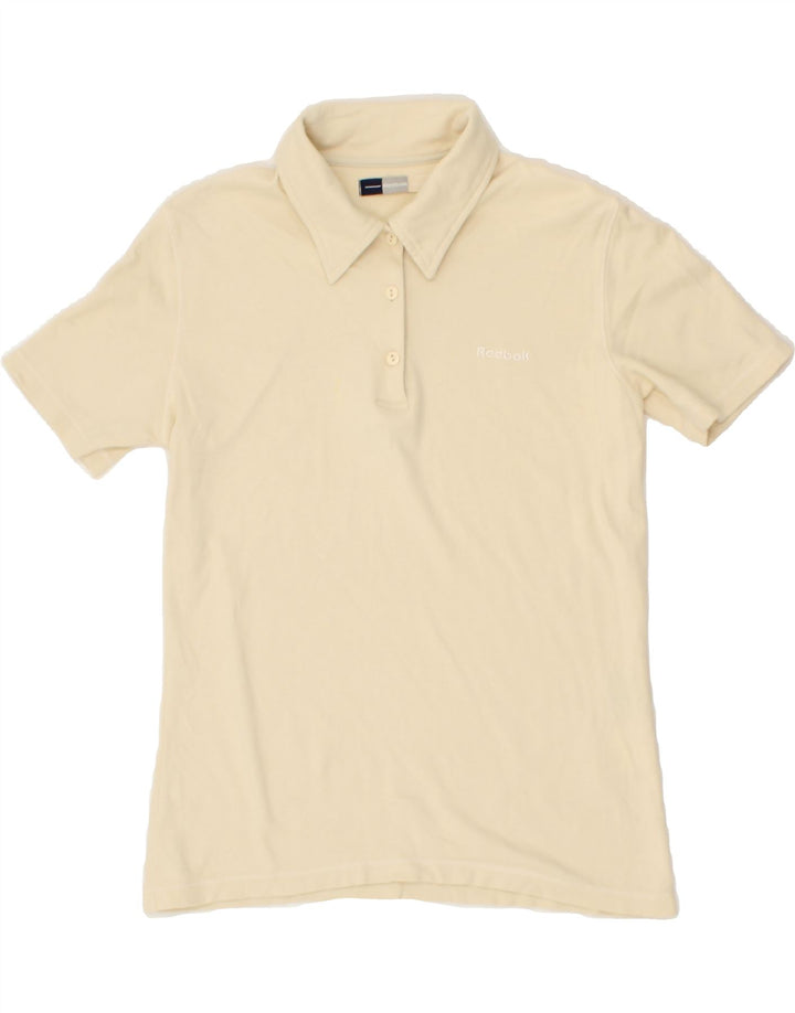 REEBOK Womens Polo Shirt UK 10 Small Beige Cotton Vintage Reebok and Second-Hand Reebok from Messina Hembry 