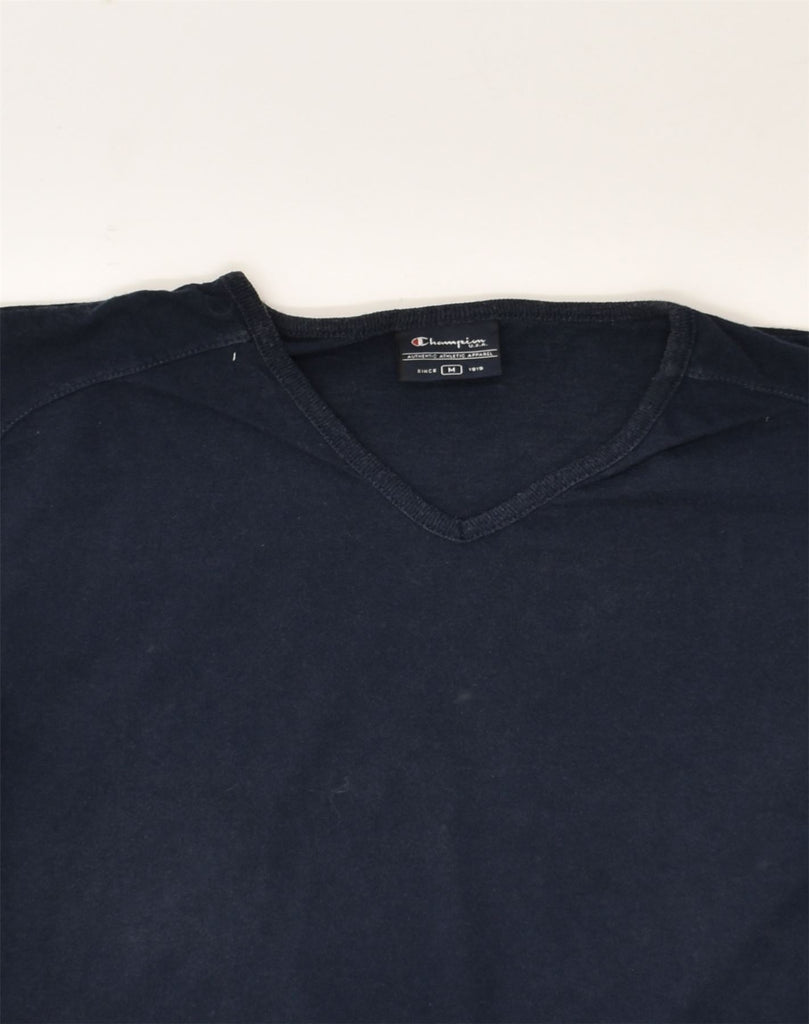 CHAMPION Mens T-Shirt Top Medium Navy Blue Cotton | Vintage Champion | Thrift | Second-Hand Champion | Used Clothing | Messina Hembry 