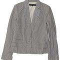 FRENCH CONNECTION Womens Blazer Jacket UK 10 Small  Blue Pinstripe