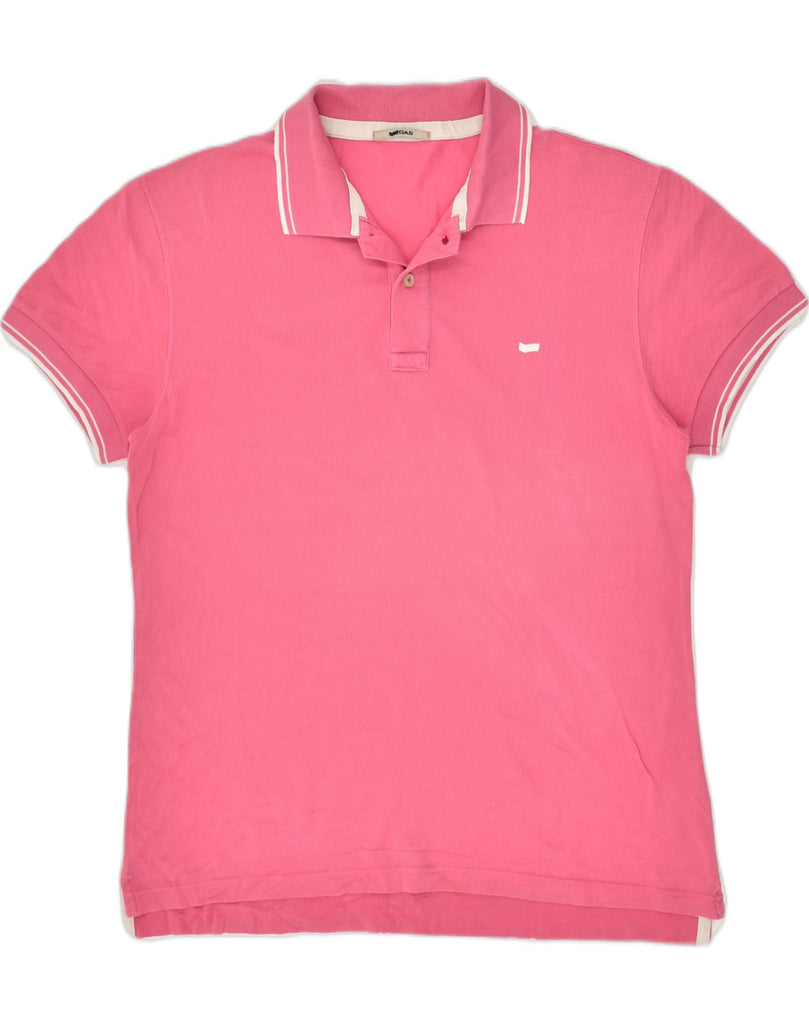 GAS Mens Polo Shirt Medium Pink Cotton | Vintage Gas | Thrift | Second-Hand Gas | Used Clothing | Messina Hembry 