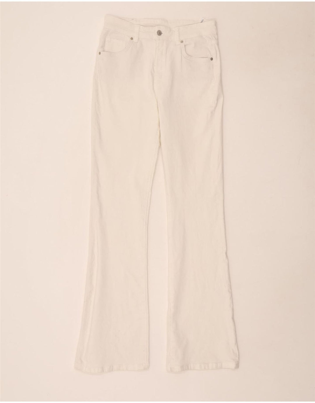 Massimo Dutti Womens Bootcut Jeans EU 40 Medium W30 L34 White Cotton