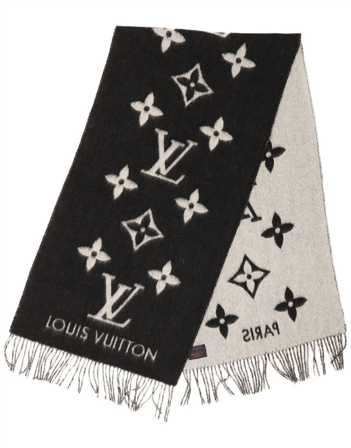 Louis Vuitton Womens Graphic Rectangle Scarf One Size Black Designer