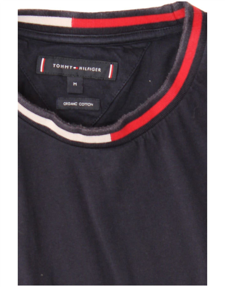 TOMMY HILFIGER Mens T-Shirt Top Medium Navy Blue Cotton