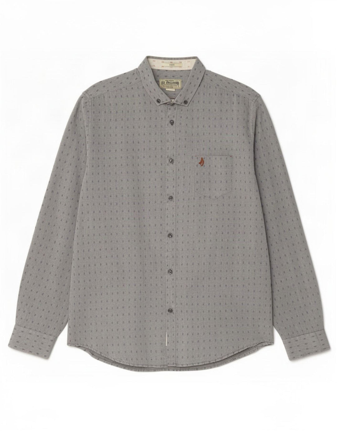 Marlboro Classics Mens Shirt XL Grey Spotted Cotton