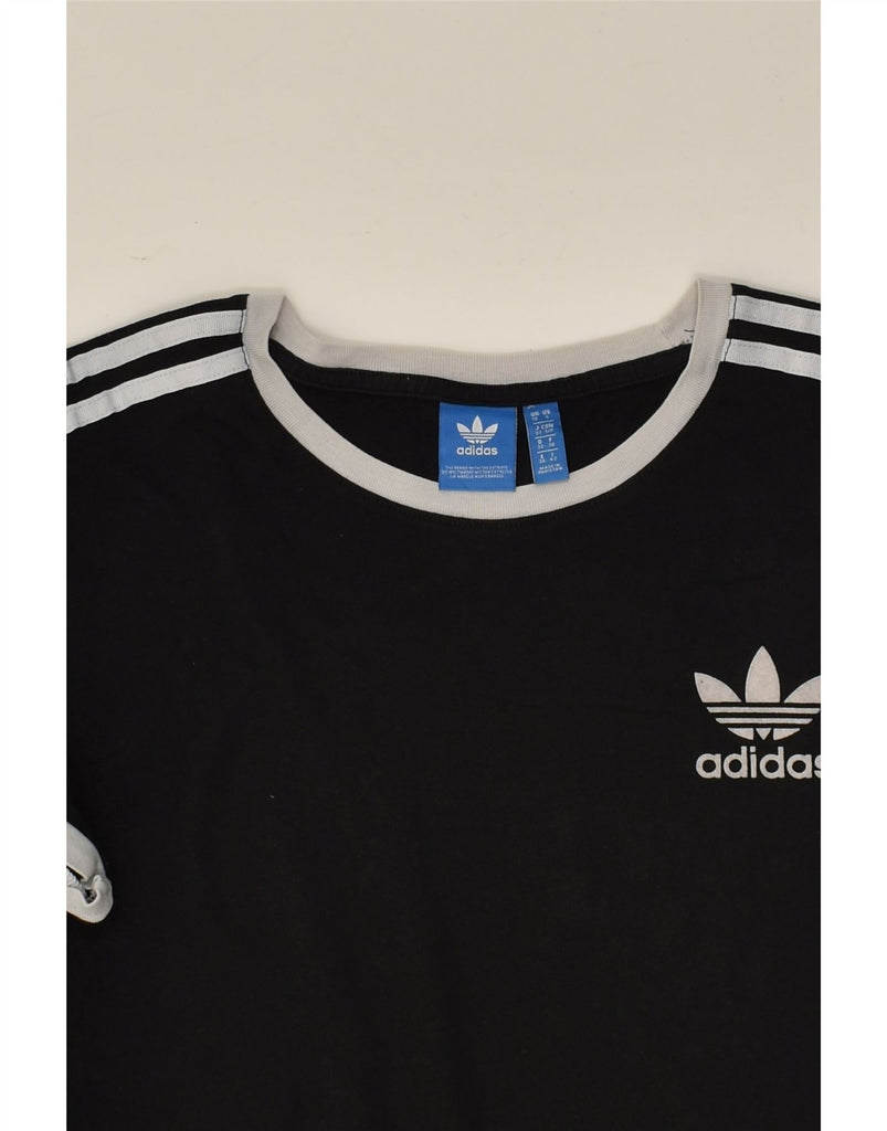 ADIDAS Womens T-Shirt Top UK 10 Small Black Cotton | Vintage Adidas | Thrift | Second-Hand Adidas | Used Clothing | Messina Hembry 