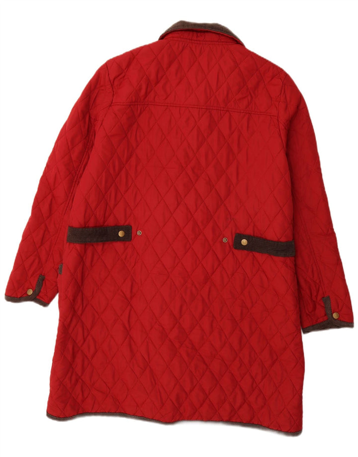Cotton Traders Womens Quilted Overcoat UK 18 XL Red Polyester