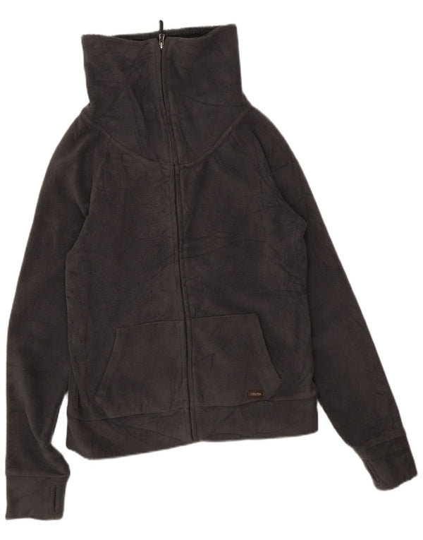 Calvin Klein Womens Fleece Jacket UK 10 Small Grey Polyester