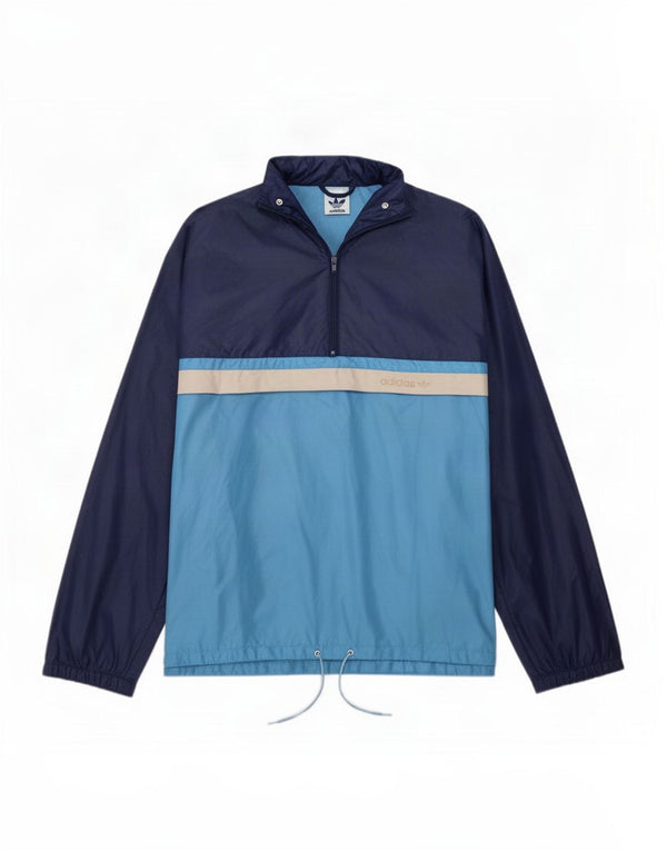 Adidas Mens Loose Fit Pullover Tracksuit Top Small Blue Colourblock