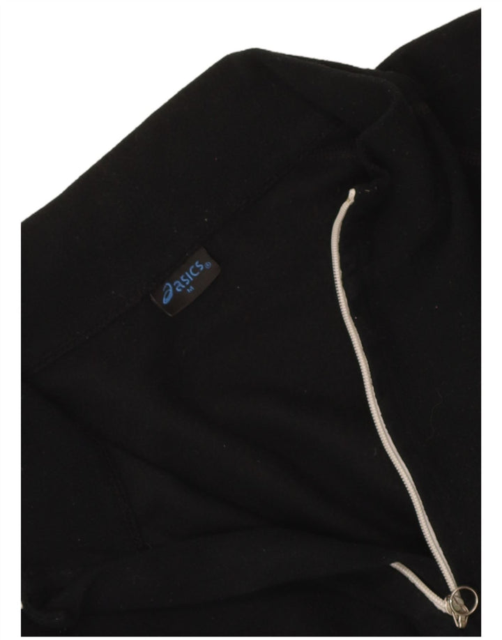 Asics Womens Zip Neck Fleece Jumper UK 14 Medium Black