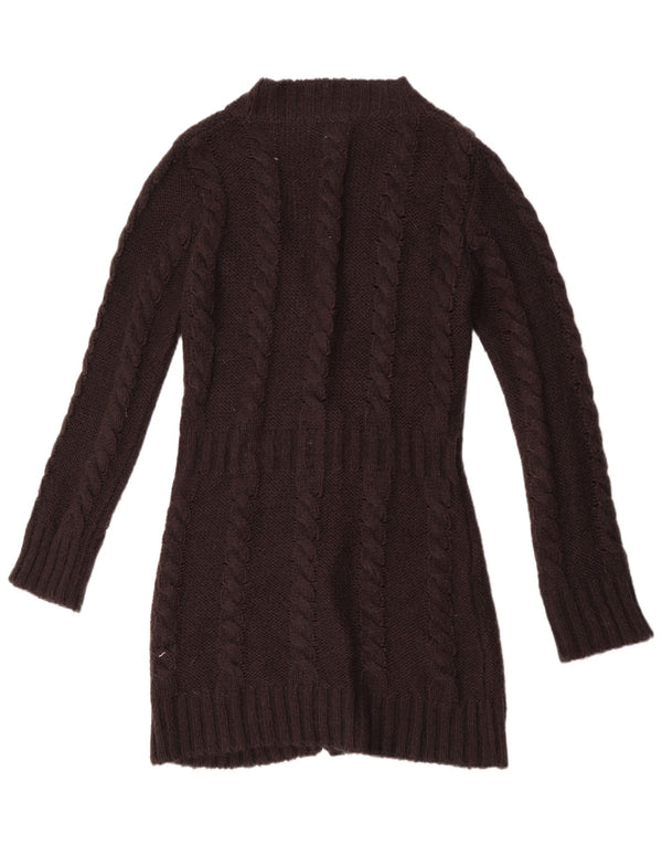 Guess By Marciano Womens Longline Cardigan Sweater US 4 Small Brown Acrylic