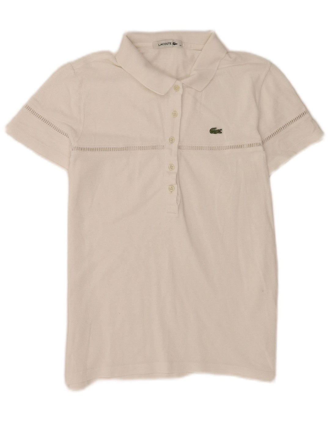 Lacoste Womens Regular Polo Shirt Size 40 Medium White