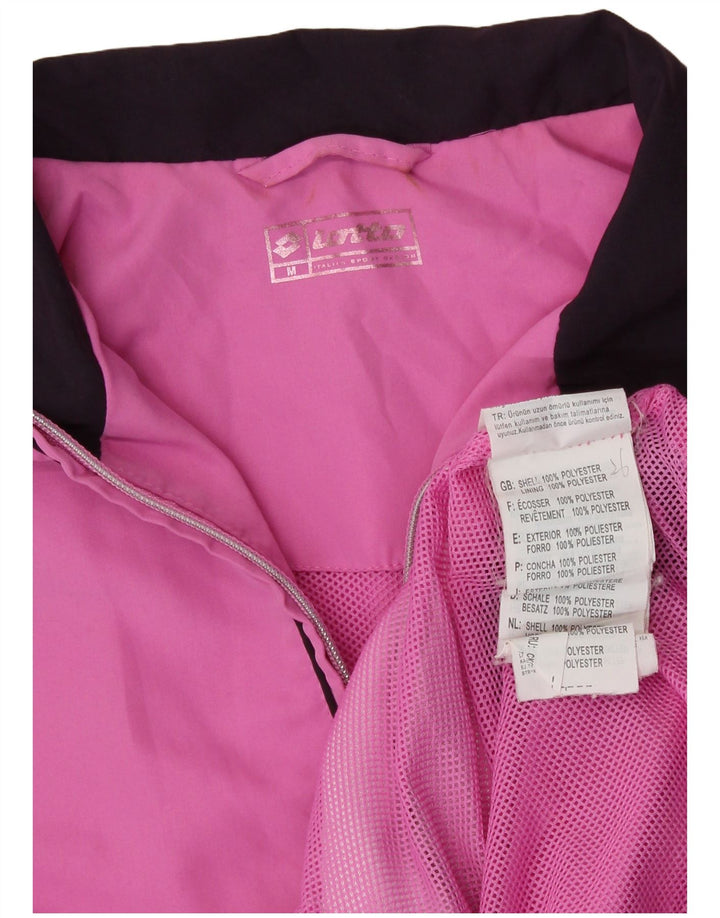 Lotto Womens Windbreaker Jacket UK 14 Medium Pink Colourblock Polyester