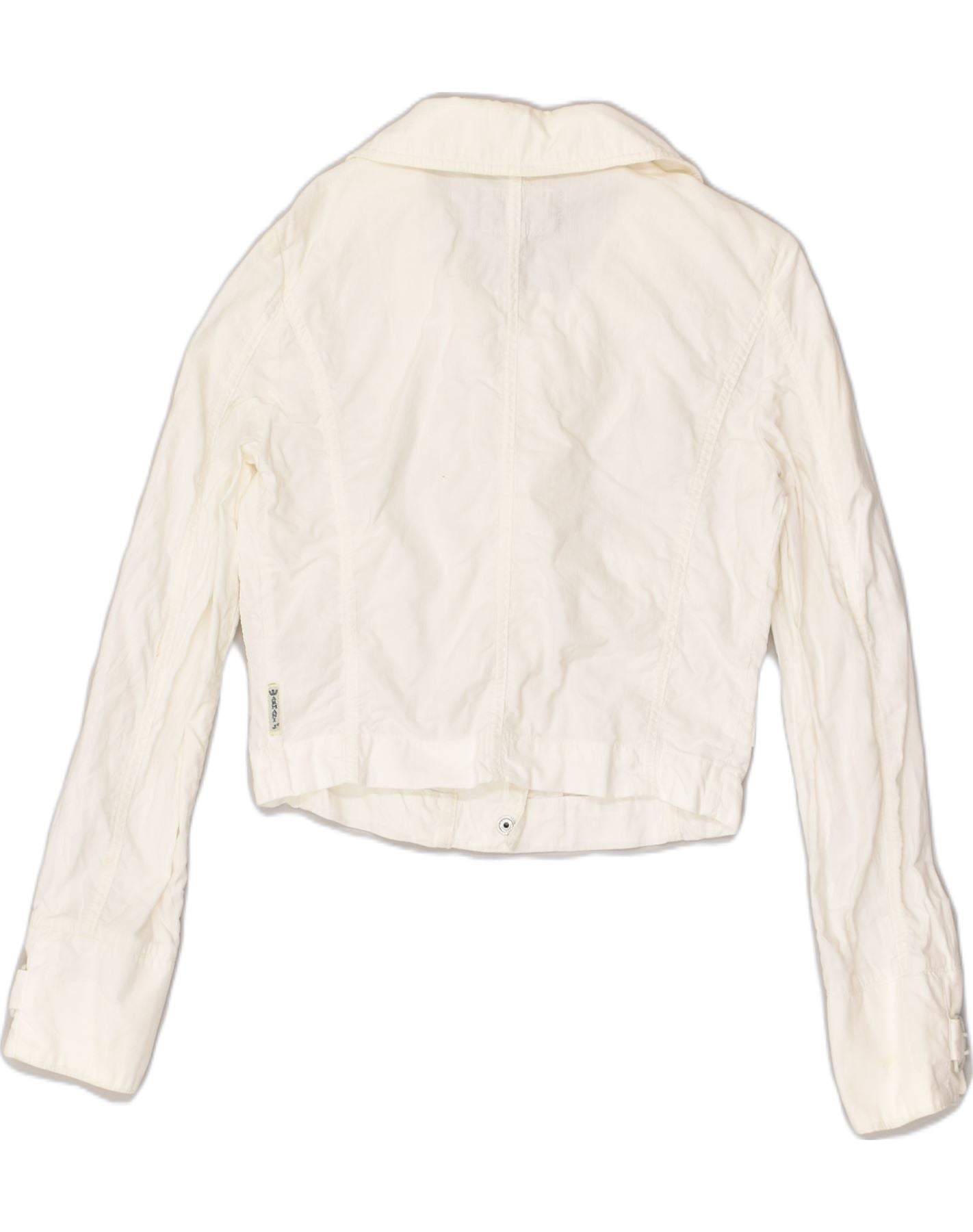 ARMANI JEANS Womens Bomber Jacket UK 10 Small White Vintage