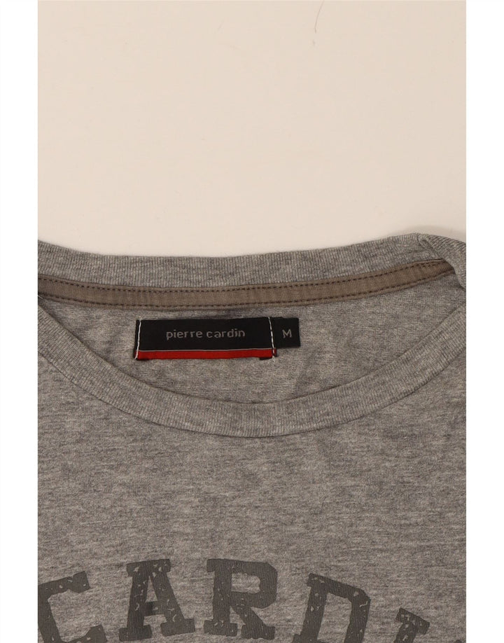 PIERRE CARDIN Womens Graphic Vest Top UK 14 Medium Grey Cotton Vintage Pierre Cardin and Second-Hand Pierre Cardin from Messina Hembry 