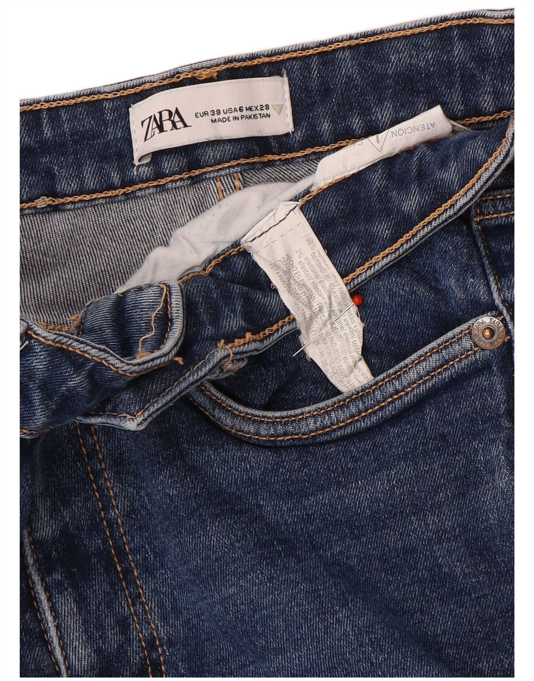 Zara Womens Bootcut Jeans EU 38 Small W28 L26 Blue
