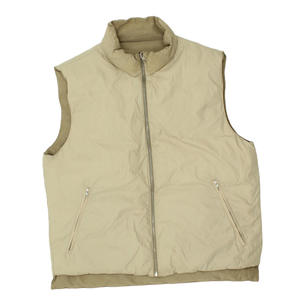 Goose & Gander Mens Reversible Beige Padded Gilet | Vintage Designer Sleeveless | Vintage Messina Hembry | Thrift | Second-Hand Messina Hembry | Used Clothing | Messina Hembry 