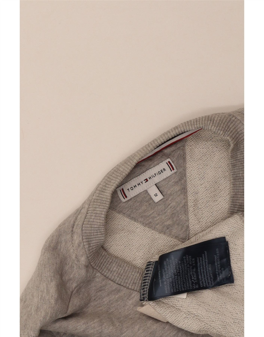 Tommy Hilfiger Boys Graphic Sweatshirt Jumper 11-12 Years Grey Flecked