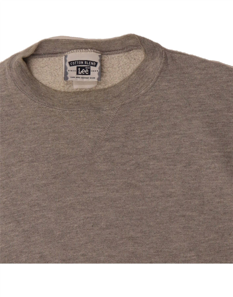 LEE Mens Short Sleeve Sweatshirt Jumper Large Grey Vintage Lee and Second-Hand Lee from Messina Hembry 