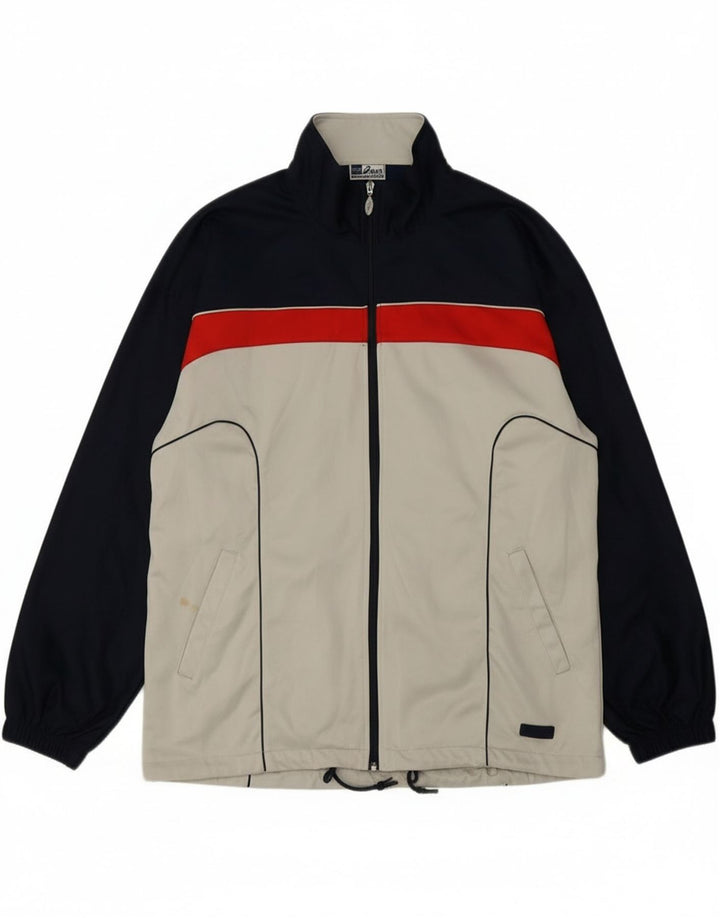 Asics Mens Tracksuit Top Jacket 2XL Grey Colourblock Polyester