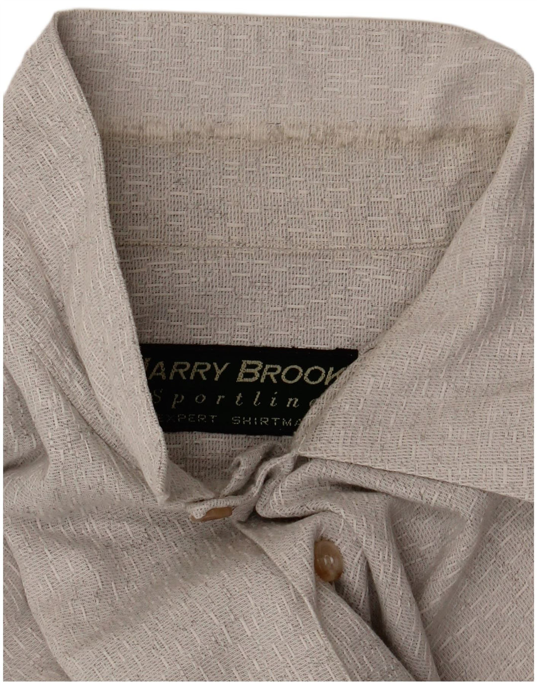 Vintage Mens Short Sleeve Shirt Large Grey Cotton
