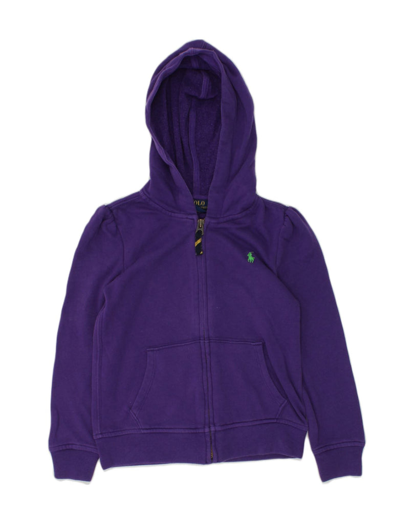 POLO RALPH LAUREN Girls Zip Hoodie Sweater 5-6 Years Purple Cotton | Vintage Polo Ralph Lauren | Thrift | Second-Hand Polo Ralph Lauren | Used Clothing | Messina Hembry 