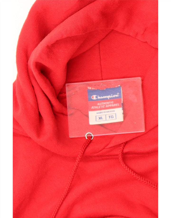 Champion Mens Hoodie Jumper XL Red Cotton