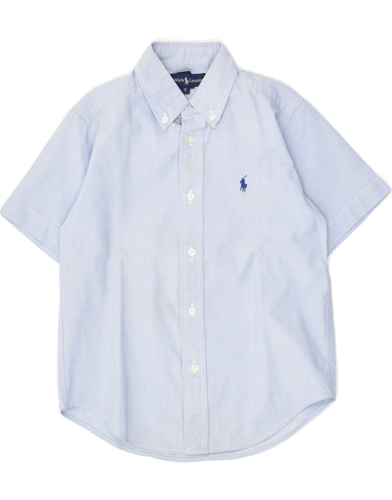 RALPH LAUREN Boys Short Sleeve Shirt 4-5 Years Blue Cotton | Vintage Ralph Lauren | Thrift | Second-Hand Ralph Lauren | Used Clothing | Messina Hembry 