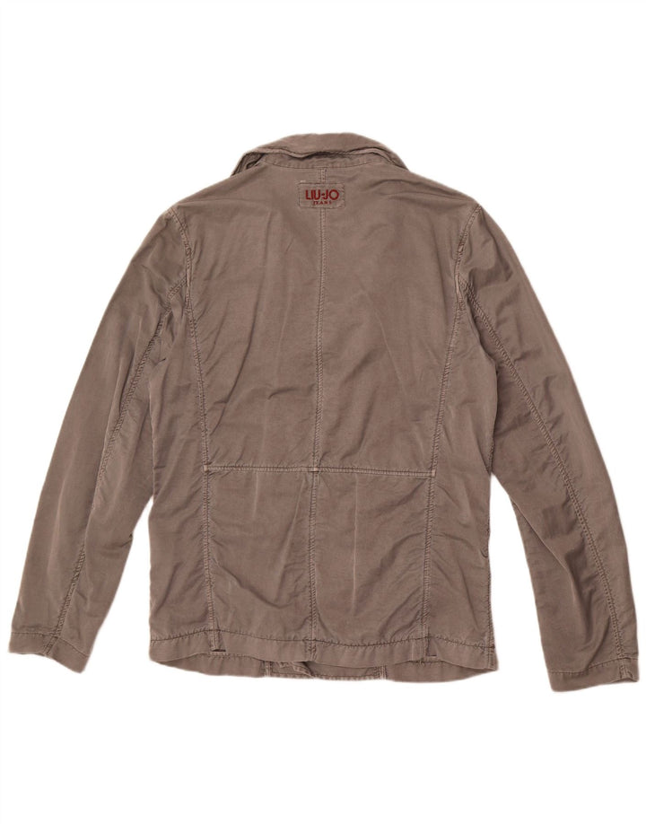 Liu Jo Mens Pea Coat UK 40 Large Grey Cotton