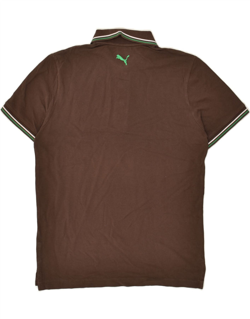 PUMA Mens Polo Shirt Medium Brown | Vintage Puma | Thrift | Second-Hand Puma | Used Clothing | Messina Hembry 