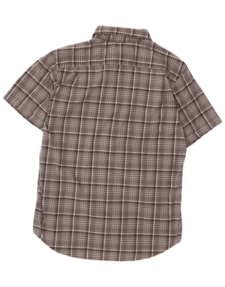 Columbia Mens Short Sleeve Shirt Medium Grey Check Cotton