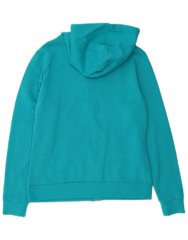 Fila Womens Graphic Zip Hoodie Sweater UK 16 Large Turquoise Cotton
