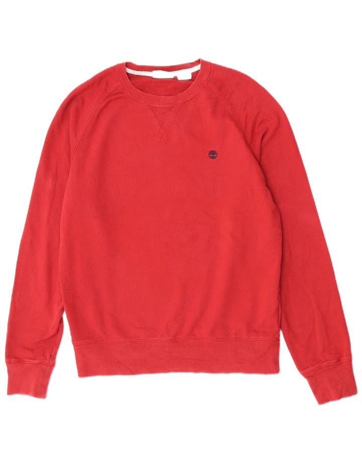 Timberland Mens Sweatshirt Jumper Medium Red Cotton