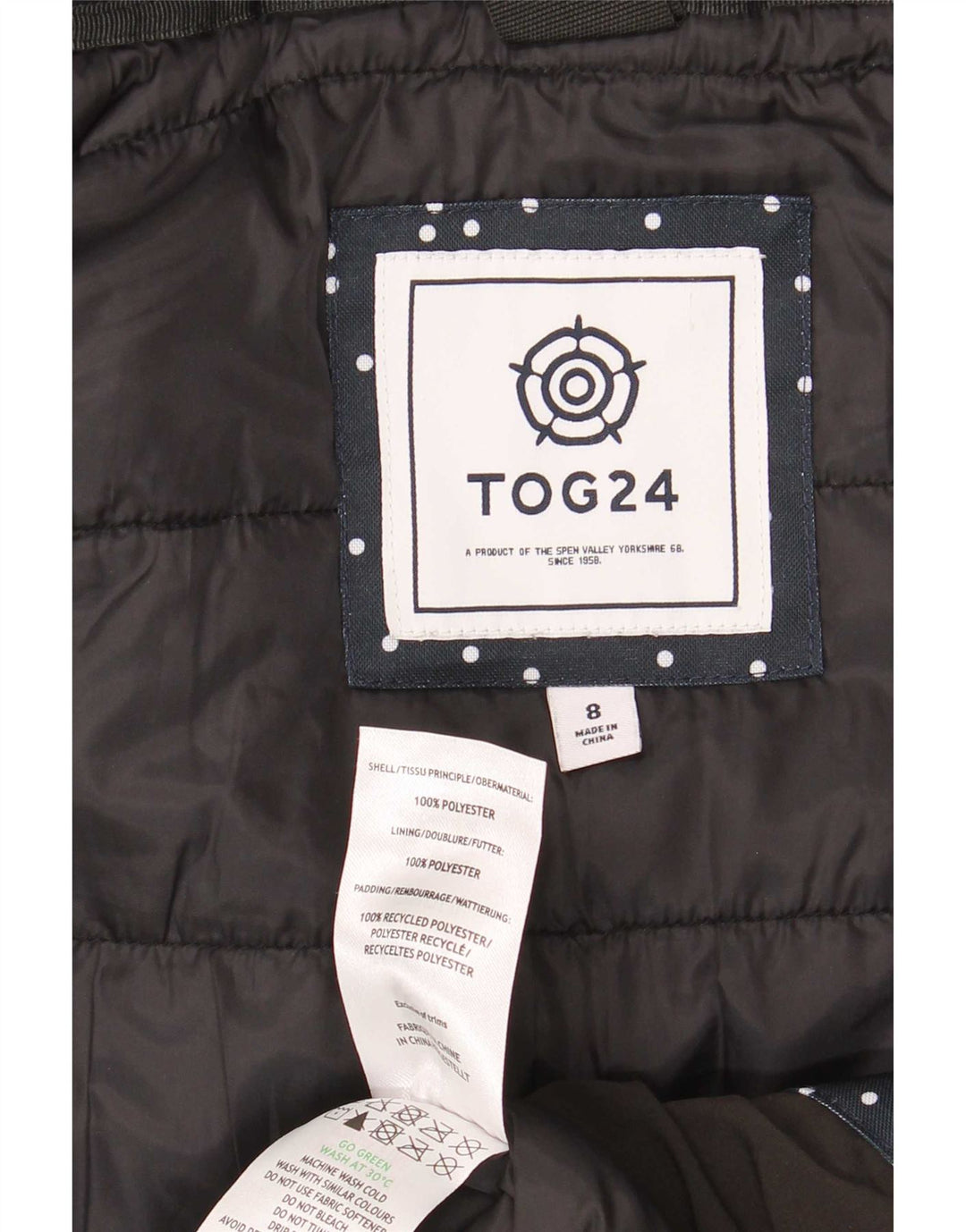 Tog 24 Womens Hooded Oversized Padded Jacket UK 8 Small Black Colourblock