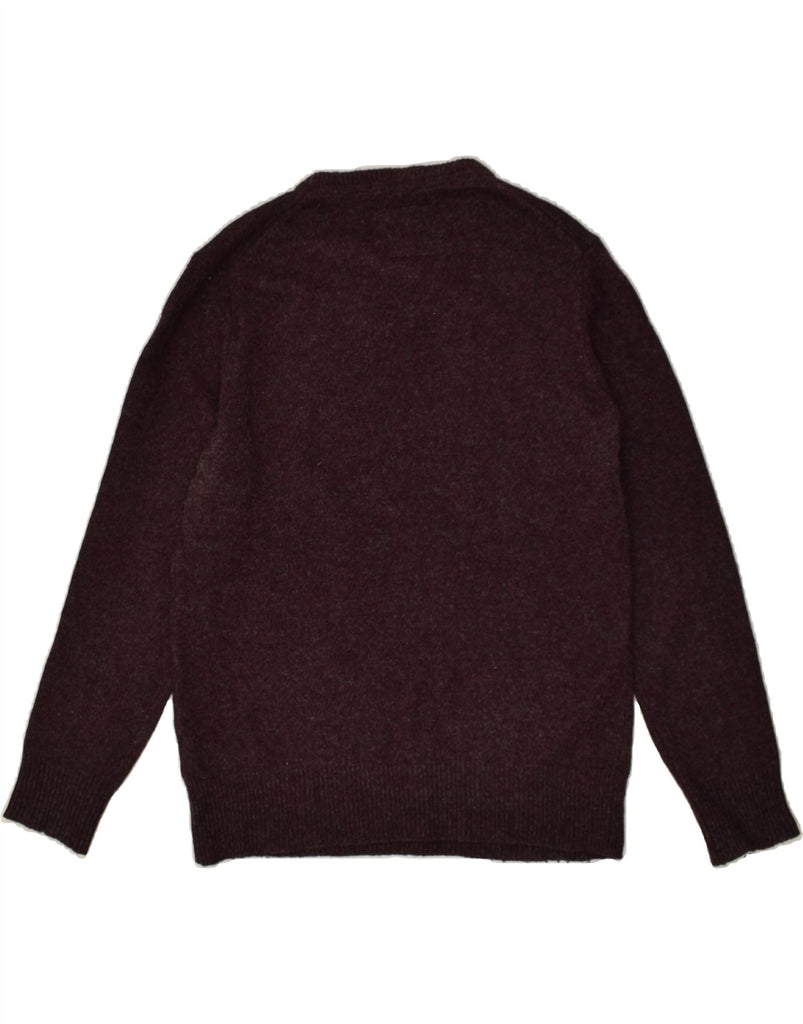 SUPERDRY Mens V-Neck Jumper Sweater Large Burgundy Lambswool | Vintage Superdry | Thrift | Second-Hand Superdry | Used Clothing | Messina Hembry 