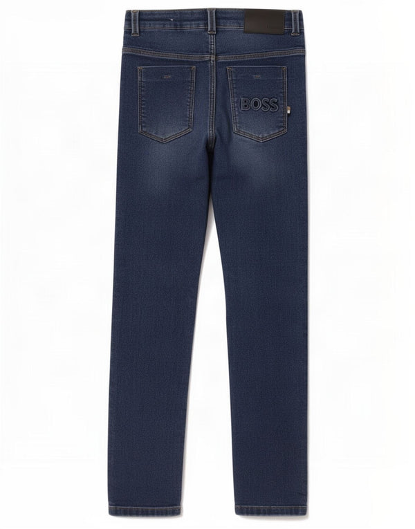 Hugo Boss Boys Slim Jeans 9-10 Years W24 L27 Blue Cotton