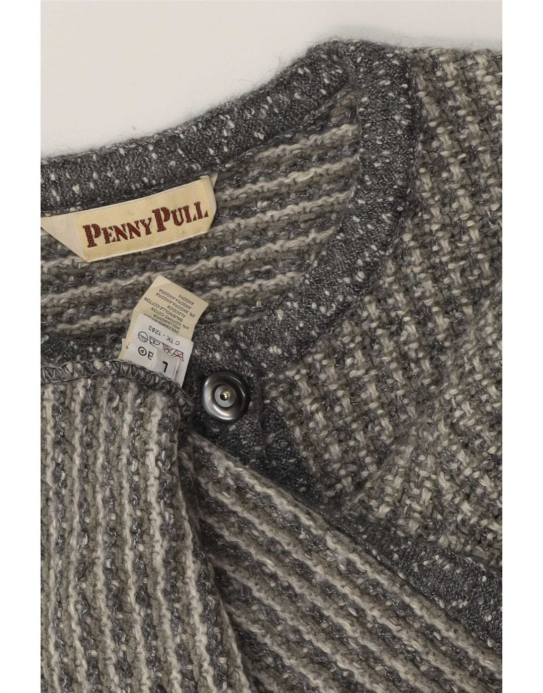 Penny Pull Womens Cardigan Sweater UK 16 Large Grey Acrylic