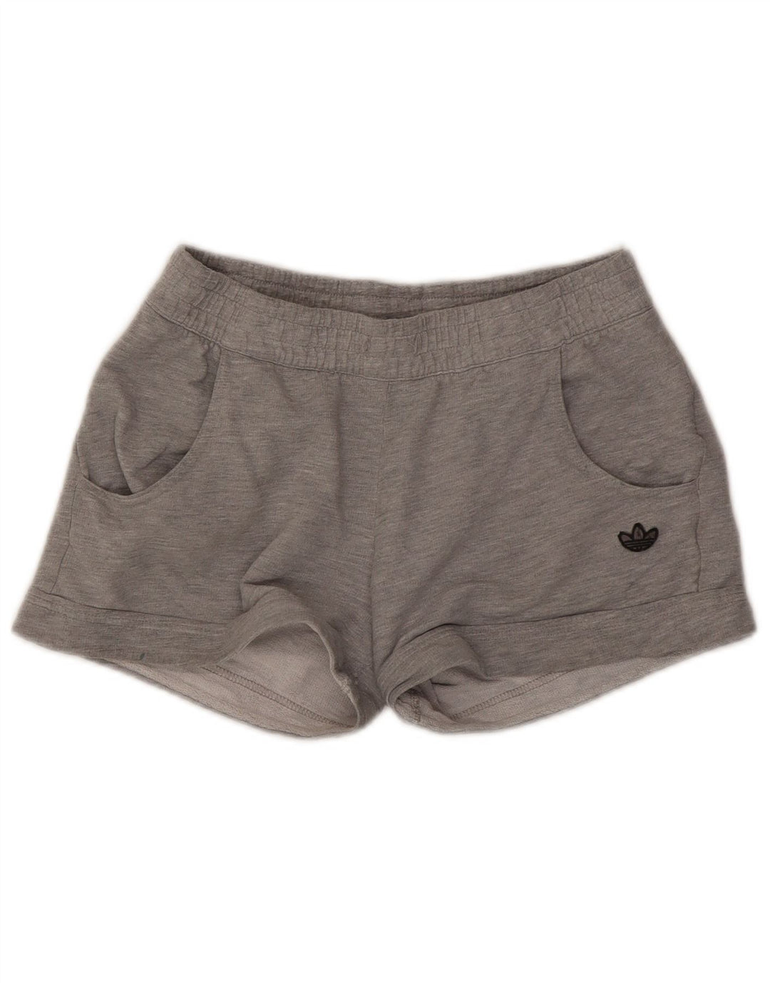 Adidas Womens Sport Shorts UK 12 Medium Grey Cotton