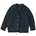 Vintage Womens Cardigan Sweater UK 12 Medium Navy Blue Wool