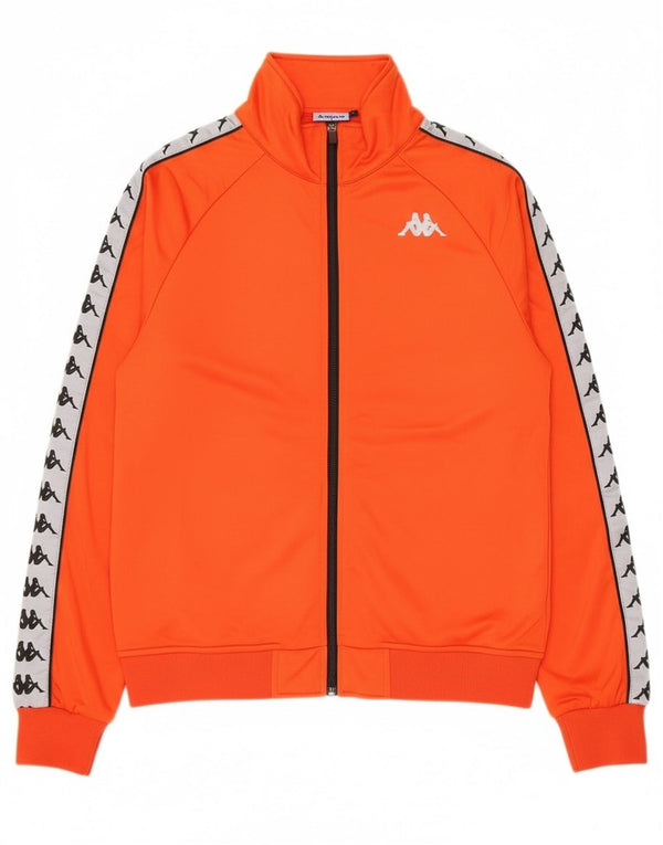 Kappa Womens Graphic Tracksuit Top Jacket UK 6 XS Orange Colourblock