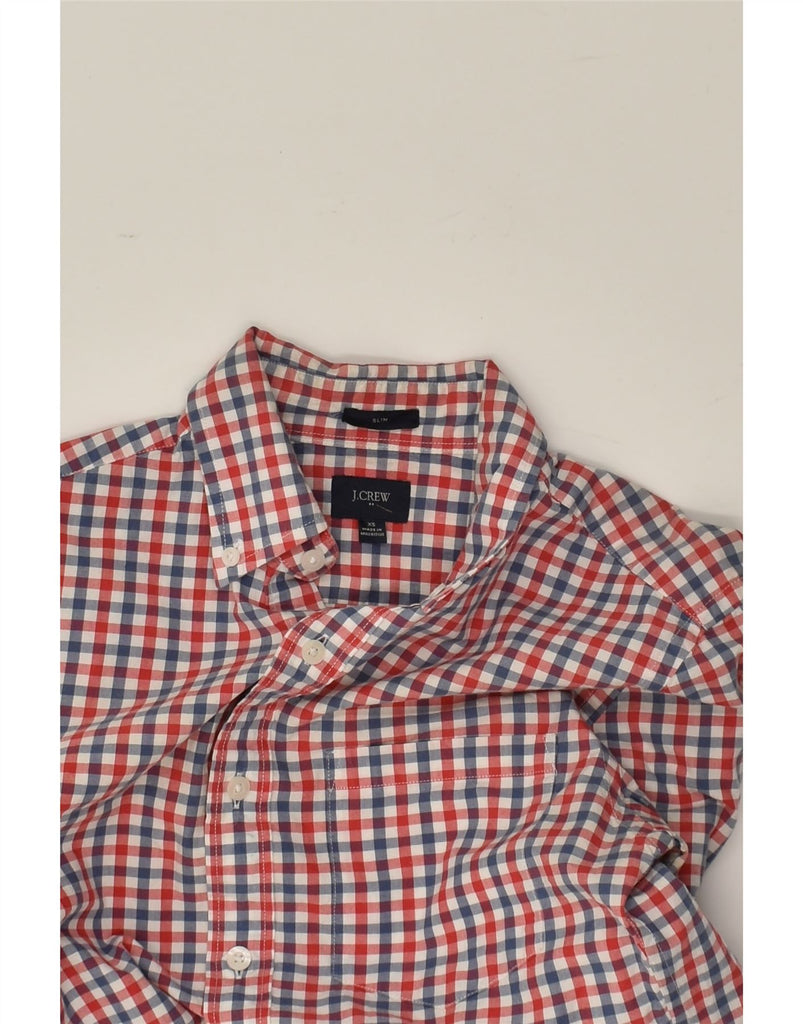 J. CREW Mens Slim Fit Shirt XS Red Check Cotton | Vintage J. Crew | Thrift | Second-Hand J. Crew | Used Clothing | Messina Hembry 