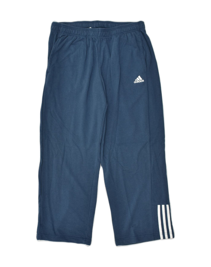 ADIDAS Mens Tracksuit Trousers Size 44-46 Large Navy Blue Cotton | Vintage Adidas | Thrift | Second-Hand Adidas | Used Clothing | Messina Hembry 