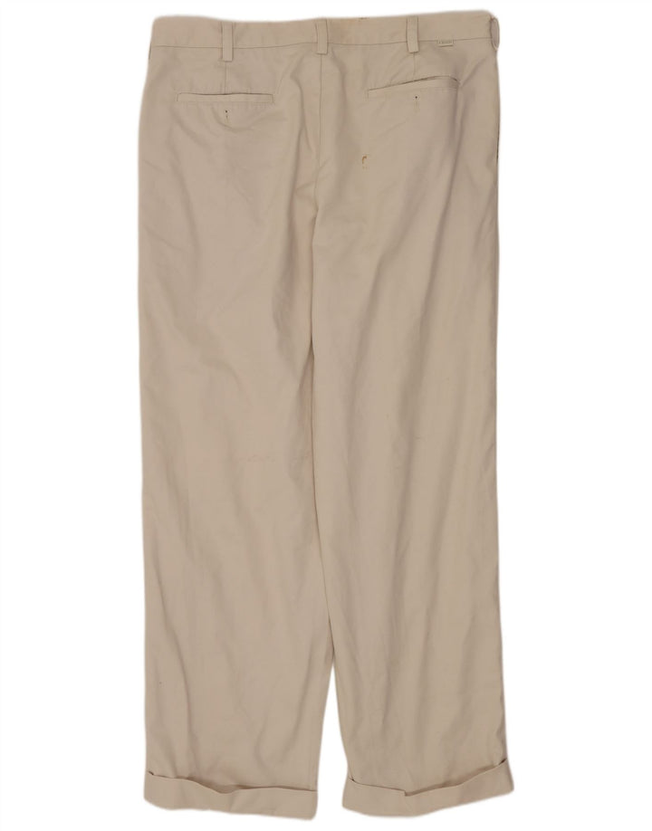 IZOD Mens Pegged Chino Trousers W36 L32 Beige Cotton