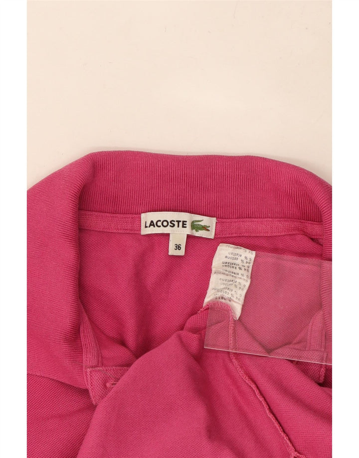 LACOSTE Womens Polo Shirt EU 36 Small Pink Cotton