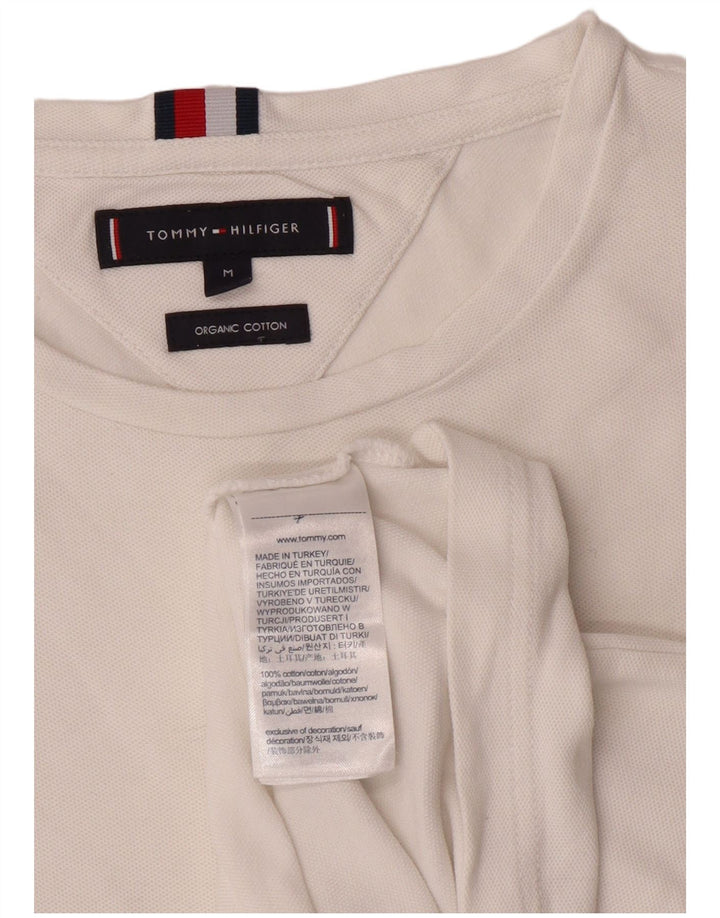 TOMMY HILFIGER Womens T-Shirt Top UK 14 Medium White Cotton