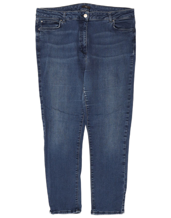 M&Co Womens Slim Jeans UK 18 XL W34 L27 Blue Cotton