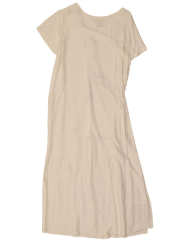 Tera Bora Womens Graphic Maxi Dress UK 12 Medium White