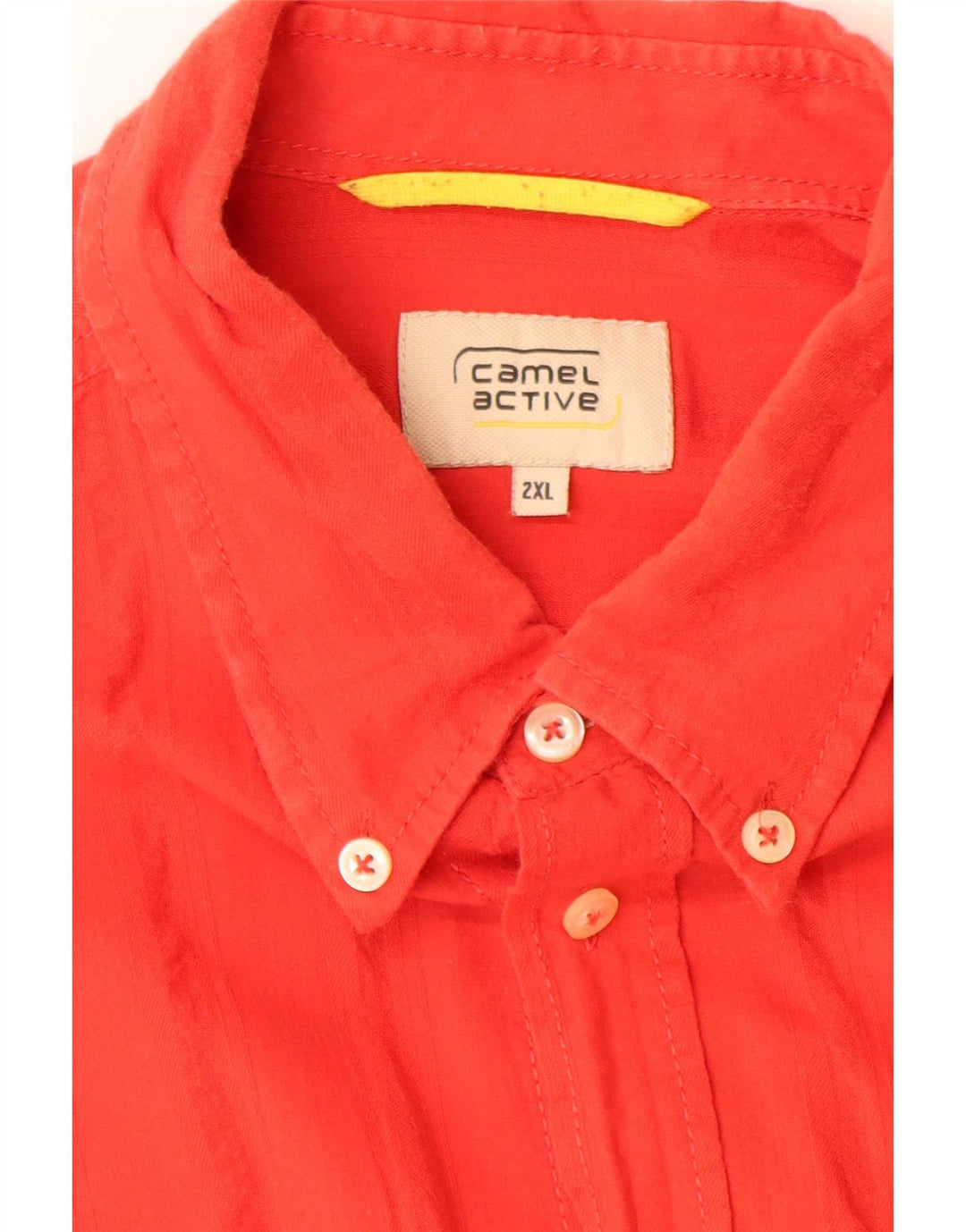 Camel Active Mens Short Sleeve Shirt 2XL Red Cotton